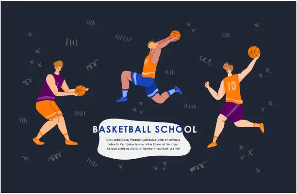 Vector illustration of basketball player sport concept