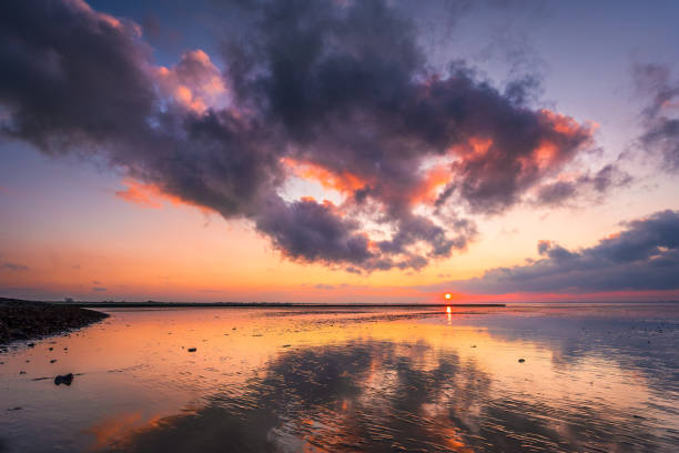istock Fantastic sunset on the North Sea coast. 1205045312