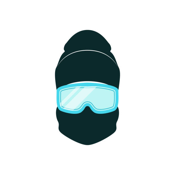 illustrazioni stock, clip art, cartoni animati e icone di tendenza di avatar snowboarder con cappello invernale e occhiali blu. icona del vettore sciatore. - winter sport computer icon sport winter