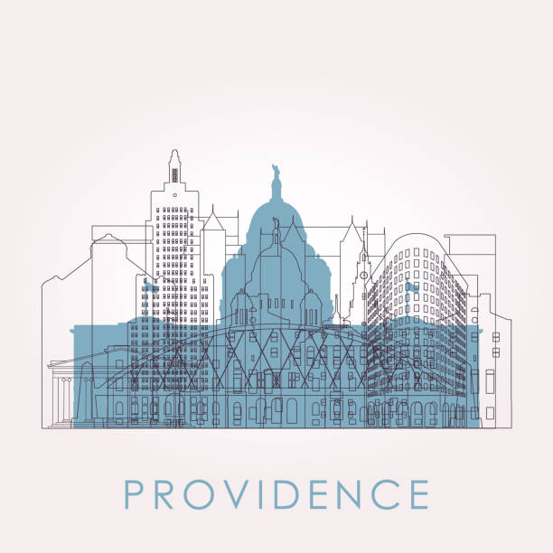 Outline Providence skyline with landmarks. Vector illustration. Business travel and tourism concept with historic buildings. Image for presentation, banner, placard and web site. Outline Providence skyline with landmarks. Vector illustration. Business travel and tourism concept with historic buildings. Image for presentation, banner, placard and web site. providence stock illustrations