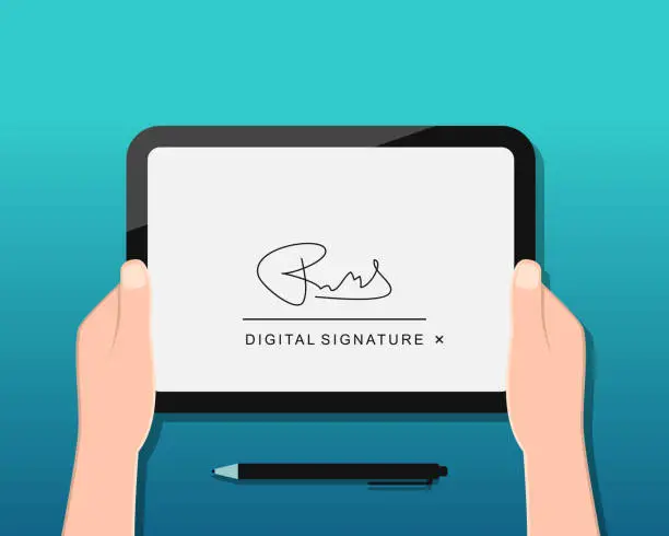 Vector illustration of Digital signature