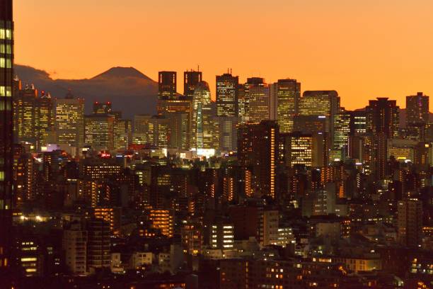 istock Mt Fuji and Tokyo Skyline : Day and Night 1205058559
