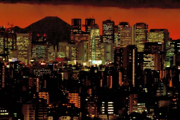 istock Mt Fuji and Tokyo Skyline : Day and Night 1205058844
