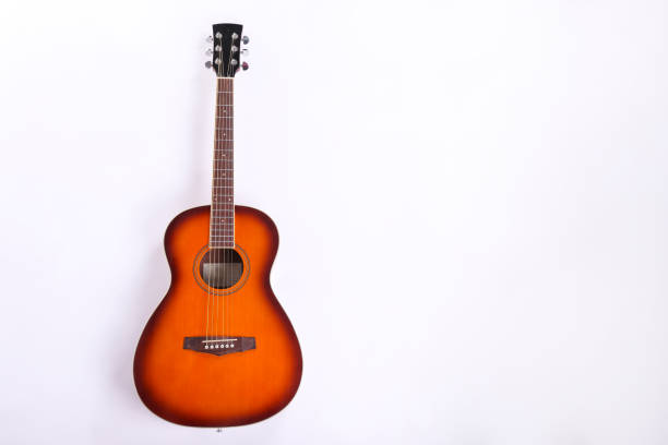 istock Smaller sized guitar with mahogany neck and a smooth rosewood fingerboard 1205059964