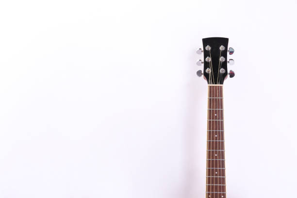 istock Smaller sized guitar with mahogany neck and a smooth rosewood fingerboard 1205061077