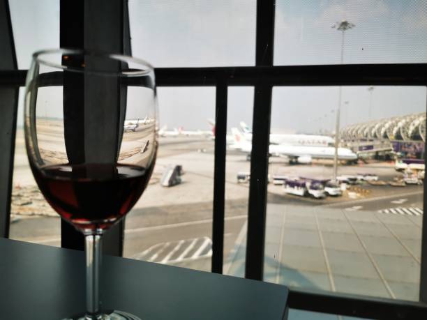 istock Red wine in the table that part lounge 1205061671