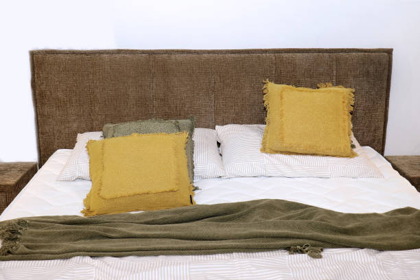 istock Cozy modern bed detail 1205064870