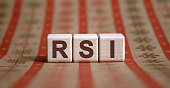 RSI - Relative Strength Index acronym concept on cubes