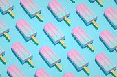 Ice cream stick, Popsicle, Minimal summer concept, Isometric view.