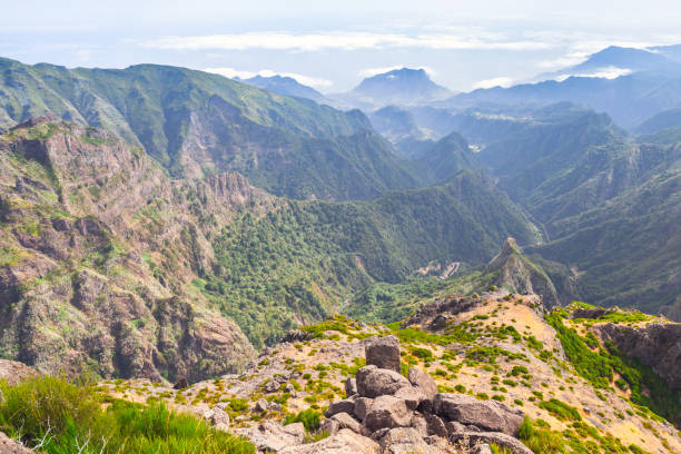 istock Arieiro peak. Mountain landscape at sunny day 1205073893