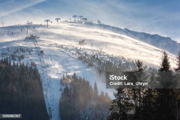 Chopok Mount In Low Tatras Popular Ski Resort In Slovakia Beautiful Winter Landscape Stock Photo - Download Image Now