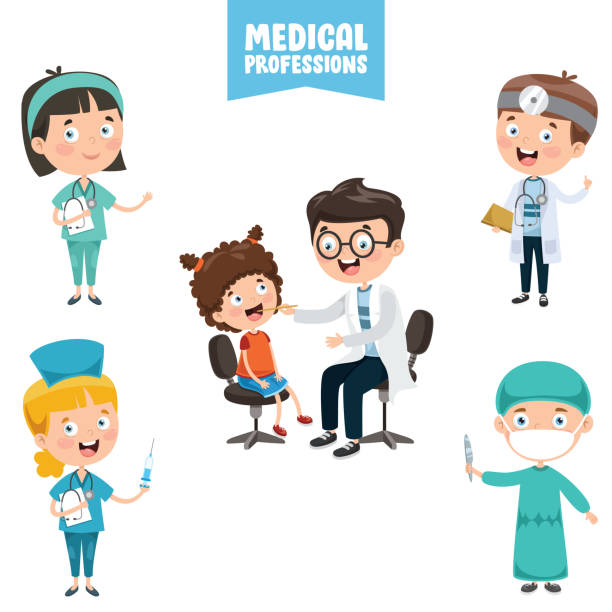 의료 직업의 만화 캐릭터 - vet symbol dentist healthcare and medicine stock illustrations