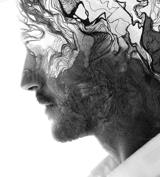 istock Paintography. A portrait combined with a hand drawn element 1205084734