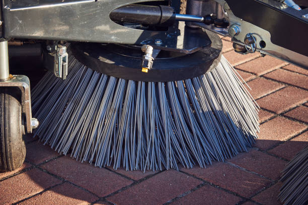 istock Utility cleaning equipment. Brush for cleaning sidewalks and roadways 1205084777