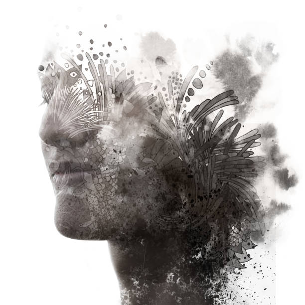 istock Paintography. A portrait combined with an illustration 1205085096
