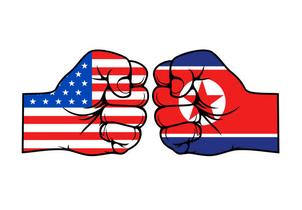 istock USA America vs North Korea military conflict fist 1205086086