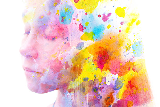 istock Paintography. Portrait combined with a painting 1205086191