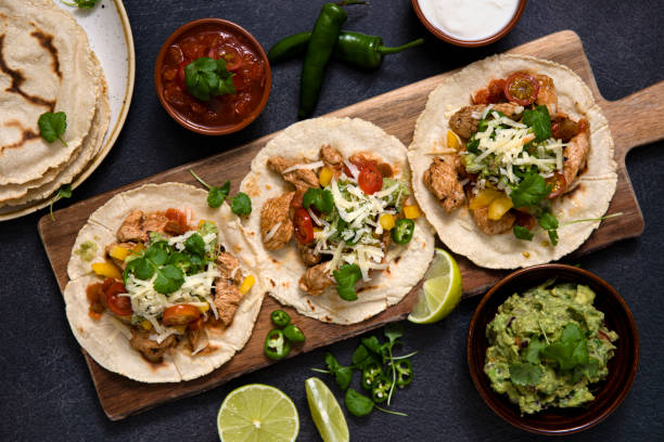 istock Chicken tortillas guacamole salsa cheese sour cream 1205086572