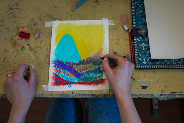 istock Student of art working on her project in the art studio 1205087149