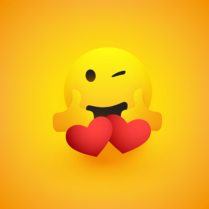 Premium Vector  Smile emoticon on yellow background