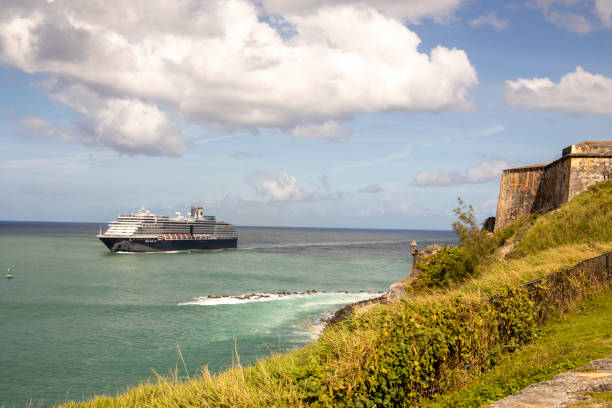 SAN JUAN, PUERTO RICO - February 5, 2019: San Juan serves as a major tourist hub to the rest of the Caribbean. Not only from the International airport, but from several cruise ship ports.