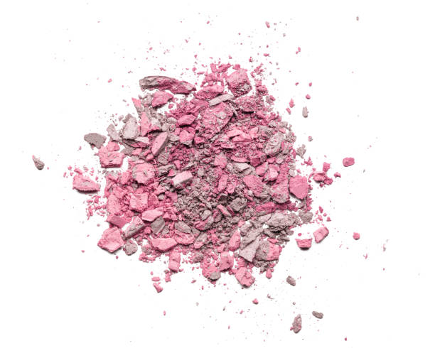 istock Broken eye shadow isolated on a white background. Makeup cosmetic texture close up. 1205091901