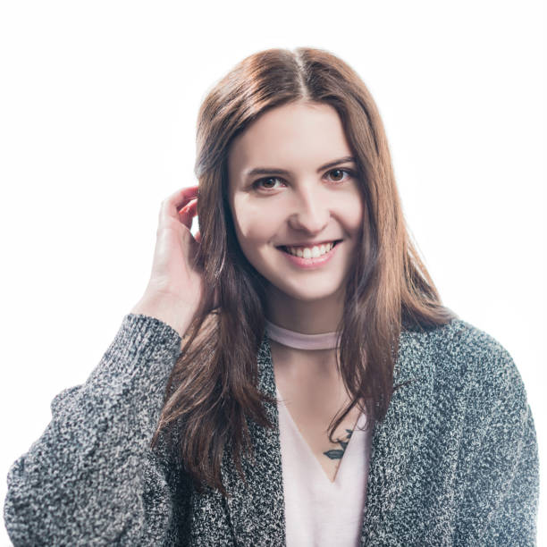istock young happy shy brunet woman portrait 1205092012