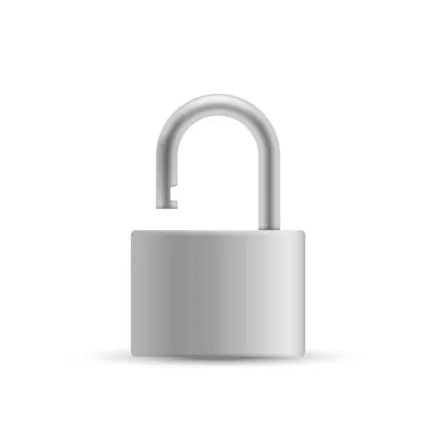 Vector illustration of Realistic Padlock isolated on white background. Vector illustration.