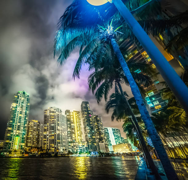 istock Skyscrapers in Miami Riverwalk at night 1205094479