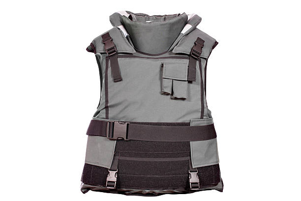 heavy bulletproof vest isolated stock photo
