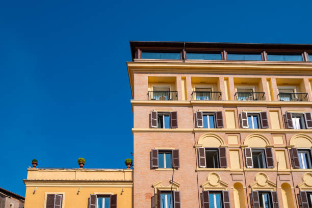 istock Typical renaissance windows in Rome, Italy 1205098641