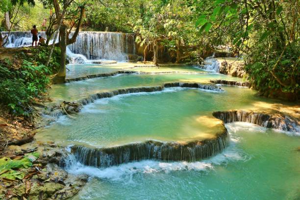istock Magnificent Kuang Si Waterfall in Laos 1205100676
