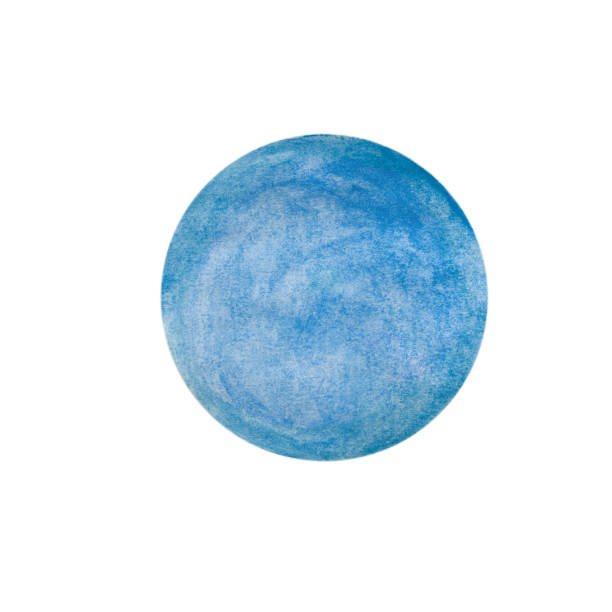 istock Hand drawn watercolor blank circle in classic blue color isolated on white background 1205104203