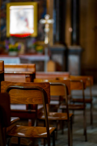 istock Chair in church 1205105914