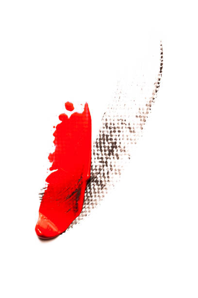 istock Red cosmetics for a woman. A sample on a white background. 1205107209