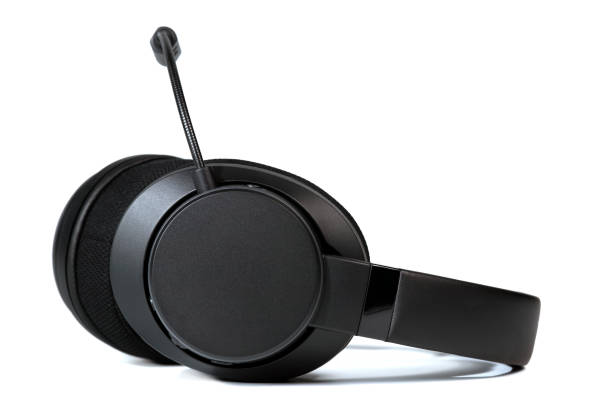 istock Headphone with microphone for gamers on a white background 1205111207