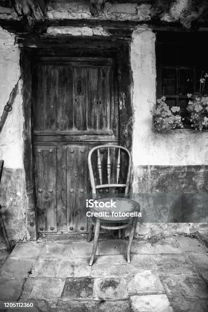 Wooden Street Chair Stock Photo - Download Image Now - Ancient, Antique, Architecture