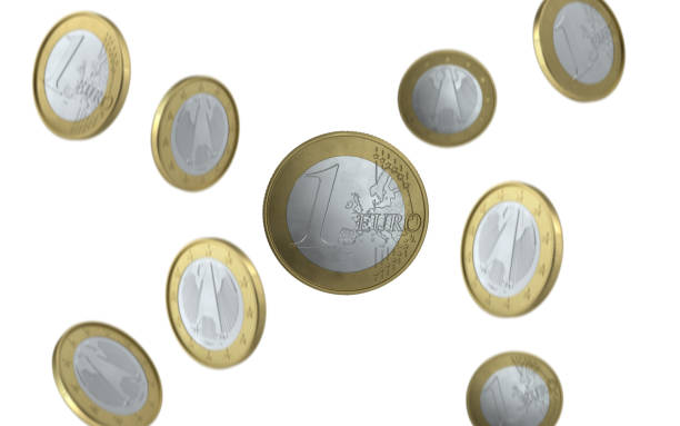 istock One Euro Coins On White Background 1205113503
