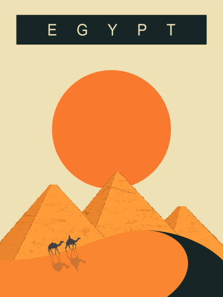 египетские пирамиды 6 - egypt pyramid cairo camel stock illustrations