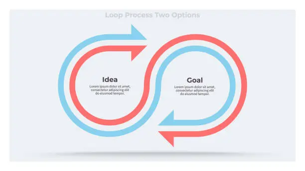 Vector illustration of Business infographics. Chart with 2 steps, options, sections. Vector template.