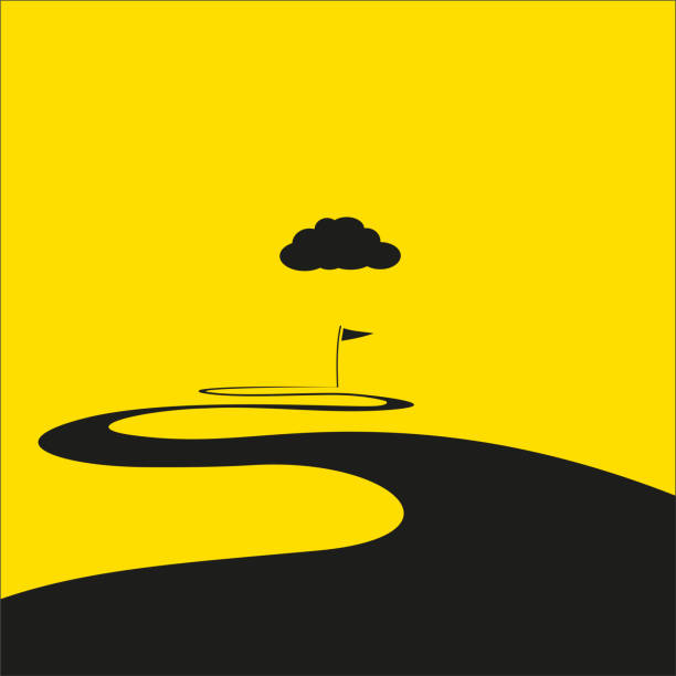 stockillustraties, clipart, cartoons en iconen met einde van de weg - bochtige weg