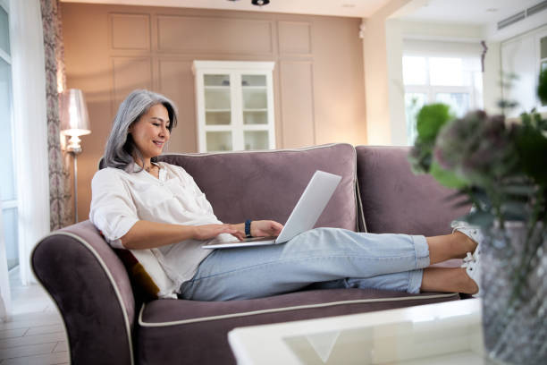 istock Convenient wireless gadget being used at home stock photo 1205122496