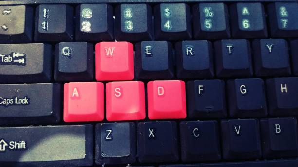 istock Black and Red Keyboard's Keys Background 1205124121