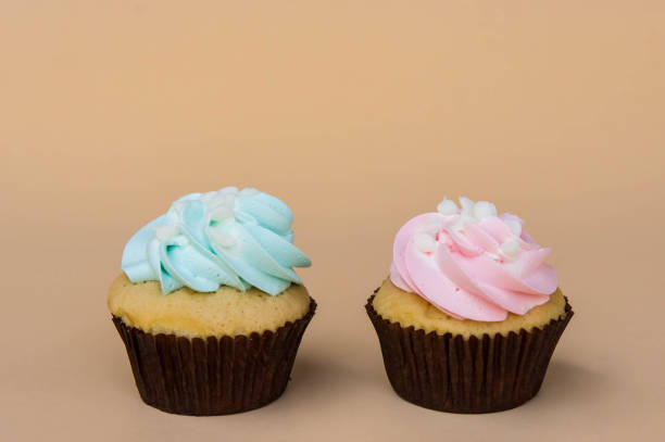 istock sweet cup cake dessert on yellow background and copy space 1205126685