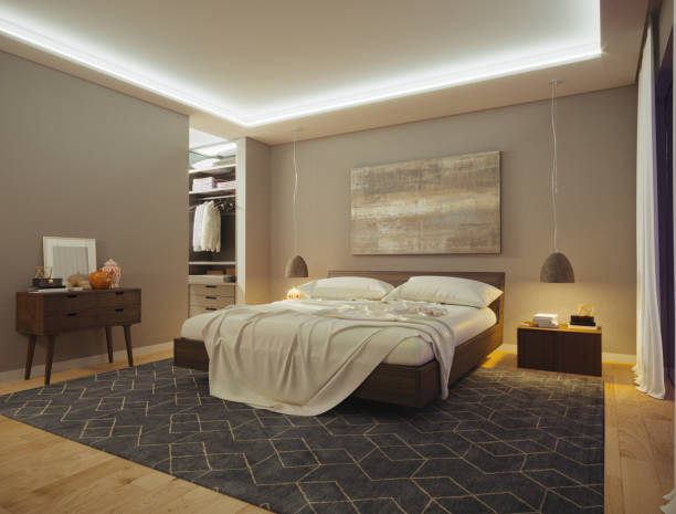 chambre moderne - hotel room hotel luxury mattress photos et images de collection