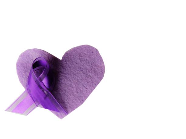 istock Purple ribbon on heart--Awareness month 1205134229