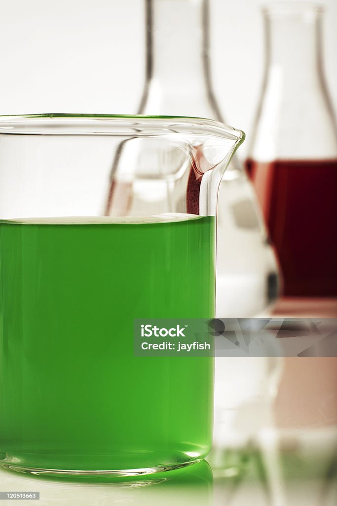 coloured lab beakers  Beaker Stock Photo