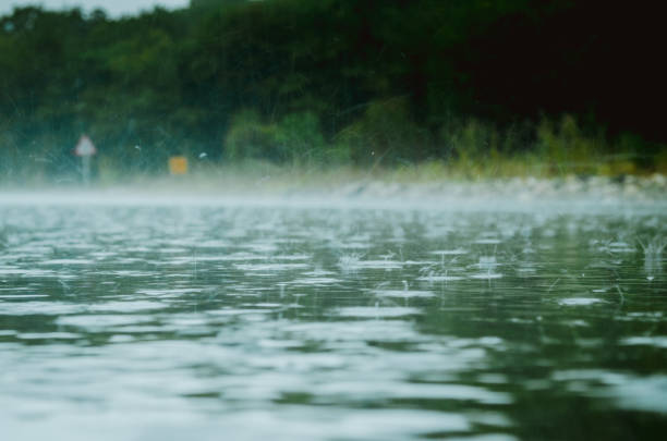 Raindrops on the water surface