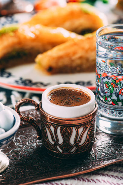 istock Turkish Coffee and Traditional Dessert Baklava 1205140262