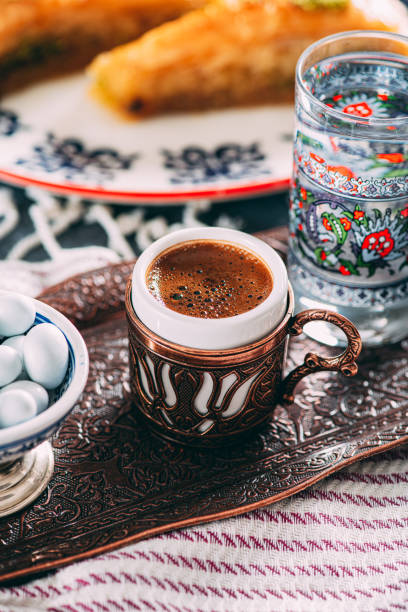 istock Turkish Coffee and Traditional Dessert Baklava 1205143509
